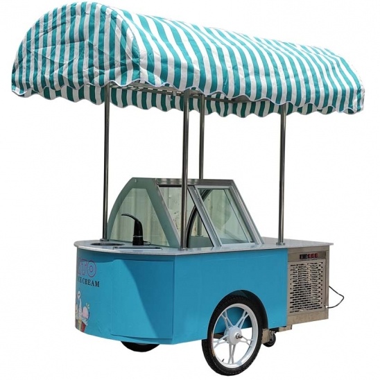індивідуальний мобільний gelato дисплей для морозива з морозильним візком 